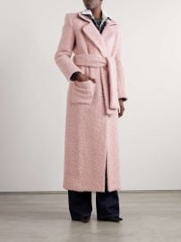 Sergio Hudson Belted Mohair and Wool blend Coat at Net a Porter